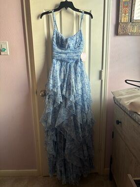 Windsor Light Blue Floral Tiered Maxi Dress